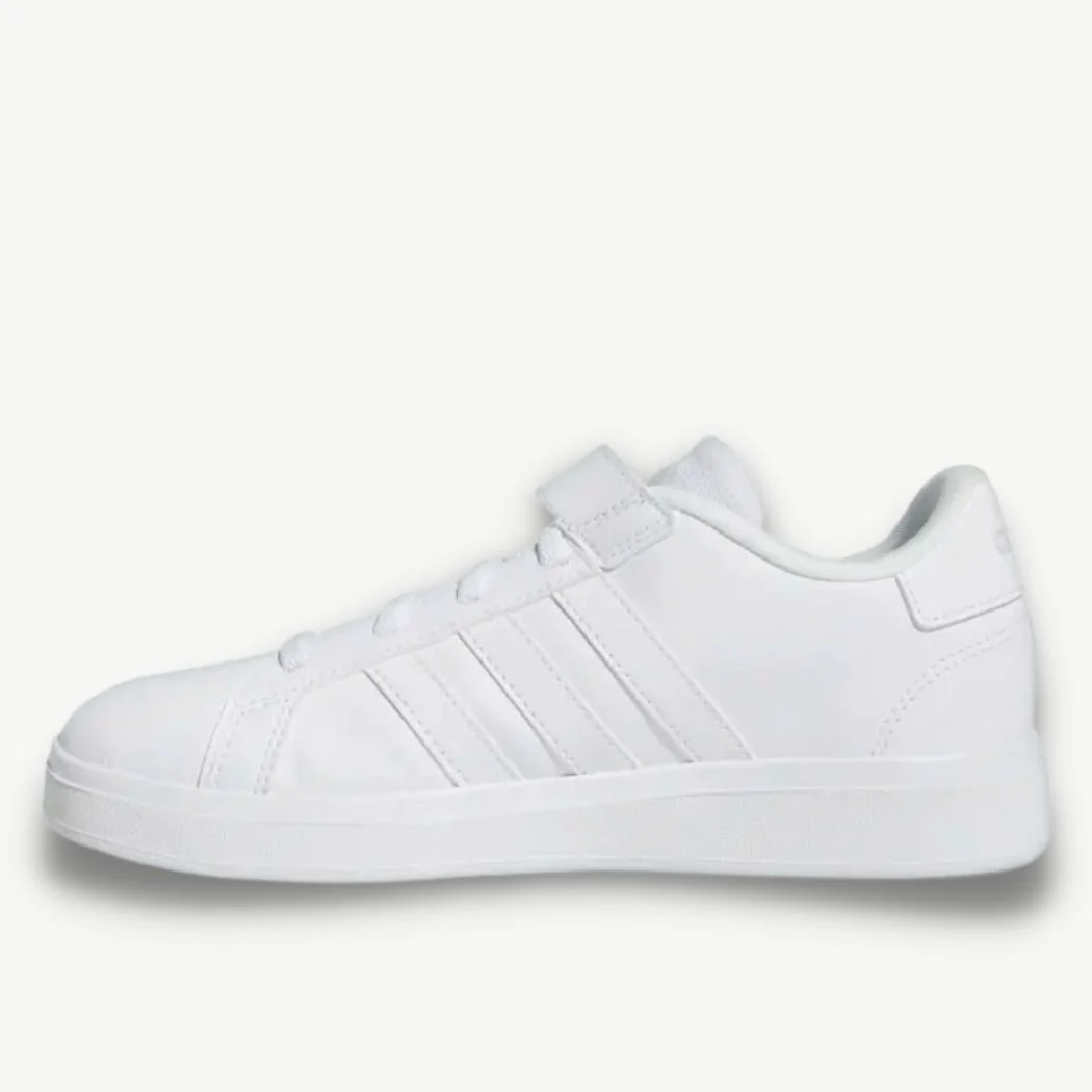 adidas Grand Court Elastic Lace and Top Strap Kids Sneakers - Image 2