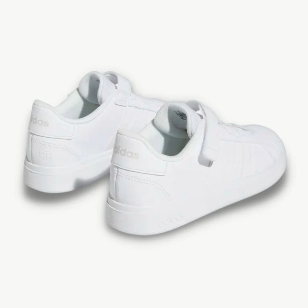 adidas Grand Court Elastic Lace and Top Strap Kids Sneakers - Image 3