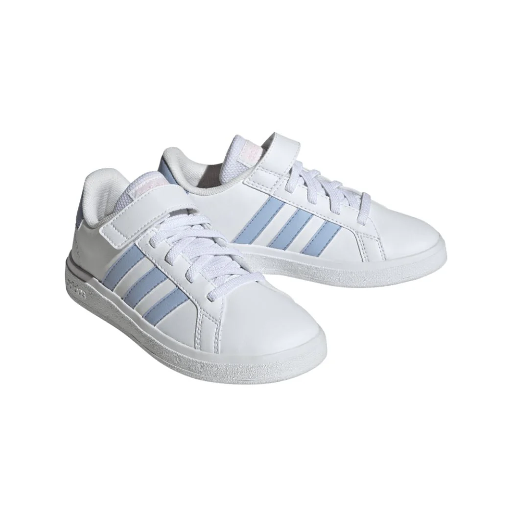 adidas Grand Court 2.0 Elastic Lace and Top Strap Kid's Sneakers - Image 3