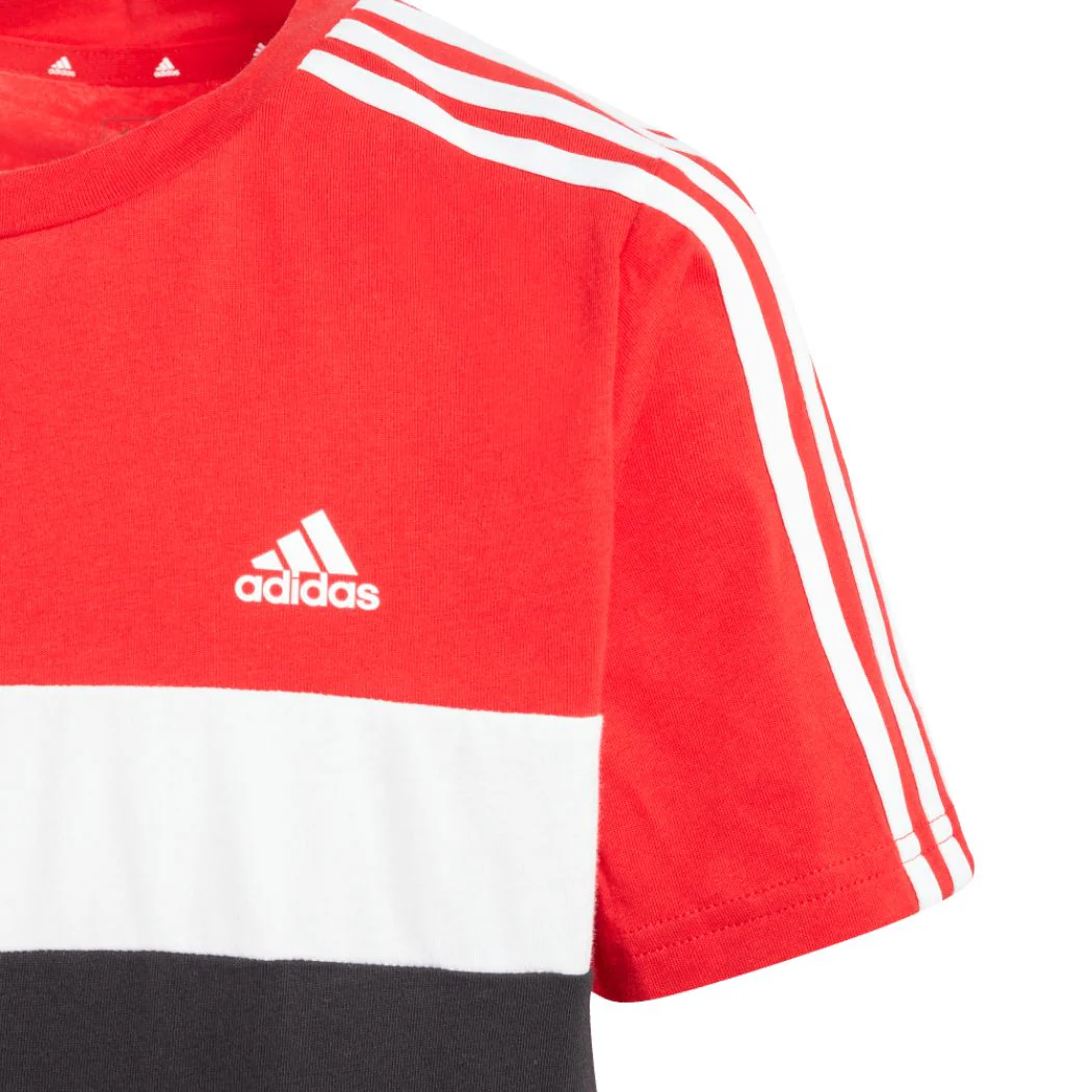 adidas Tiberio 3 Stripes Cotton Kid's Tee - Image 3