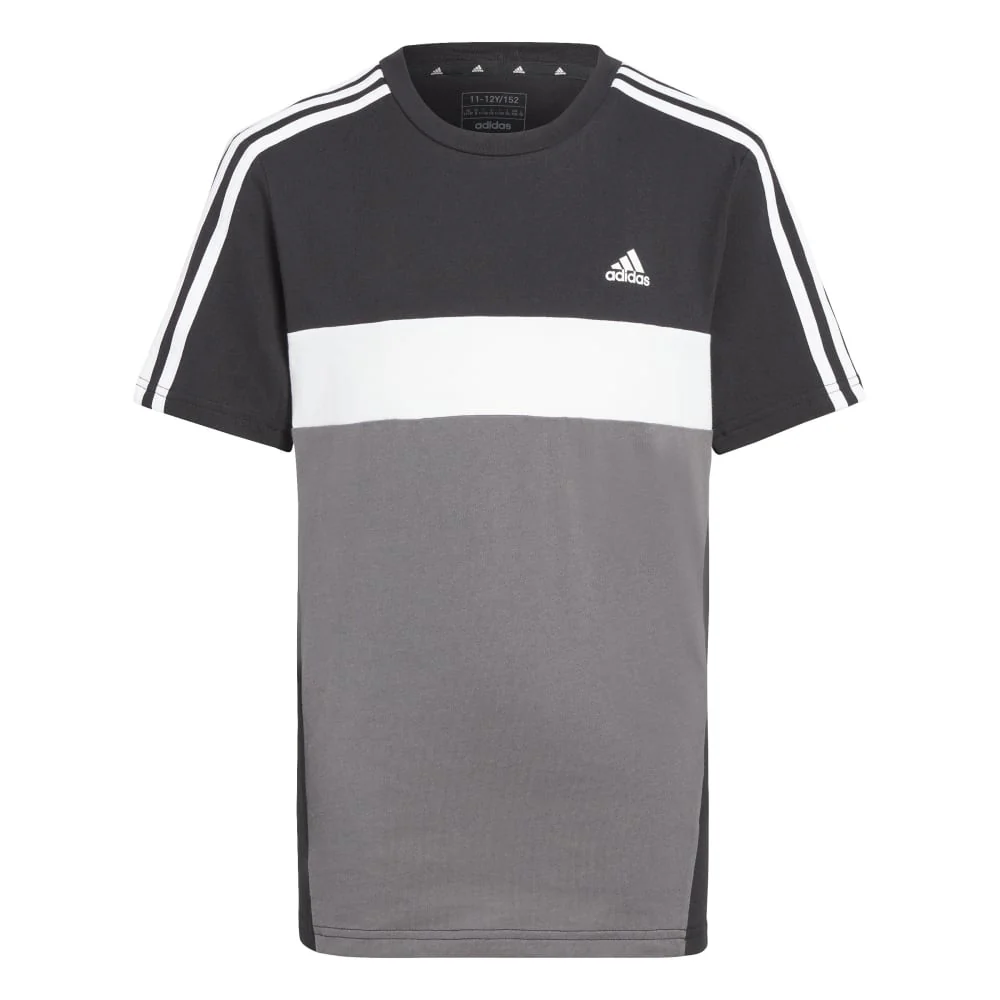 adidas Tiberio 3 Stripes Colorblock Cotton Kid's Tee - Image 3
