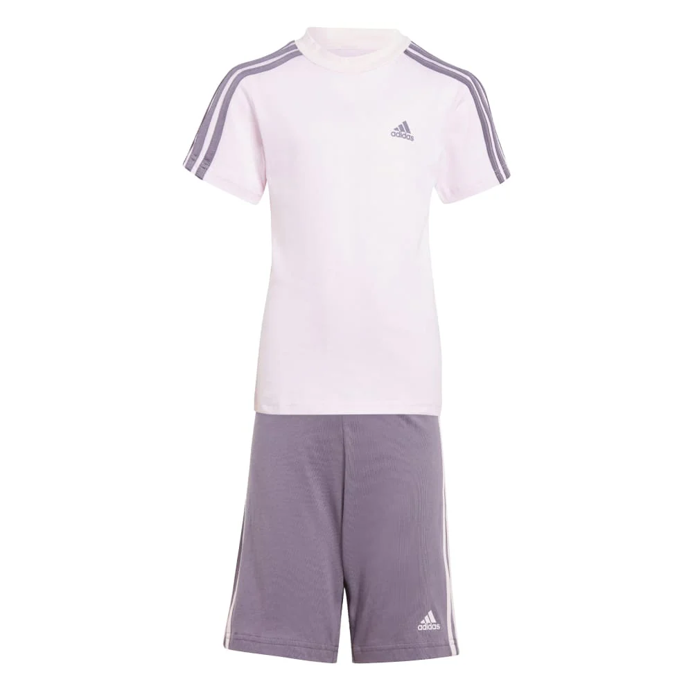 adidas Essentials 3 Stripes Tee and Short Kid's Set - Image 2