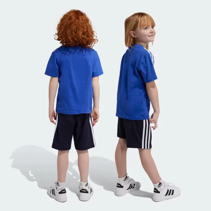 adidas Essentials 3-Stripes Kids Tee and Shorts Set - Image 2
