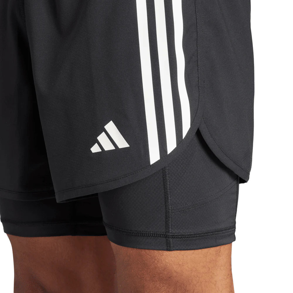 adidas Own The Run 3-Stripes 2-in-1 Men's Shorts - Image 4
