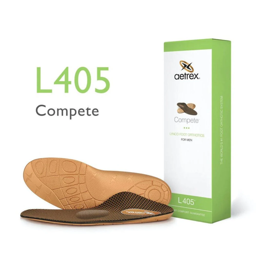 aetrex L405M Men's Compete Ortho Cup Support for Medium & High Arches + Relieves Metatarsal Area