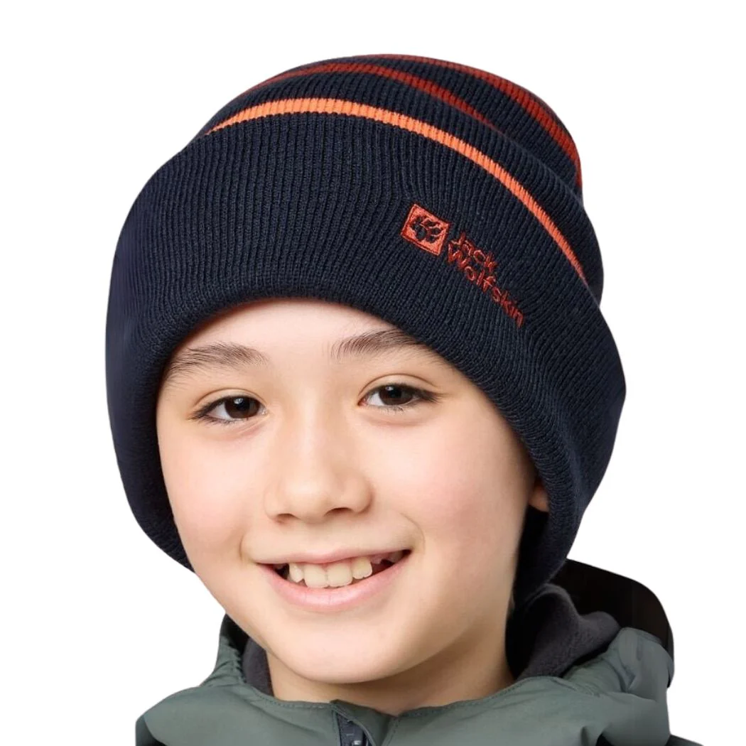 jack wolfskin Stripy Knit Kids Beanie - Image 2