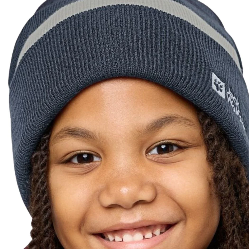 jack wolfskin Stripy Knit Kids Beanie - Image 3