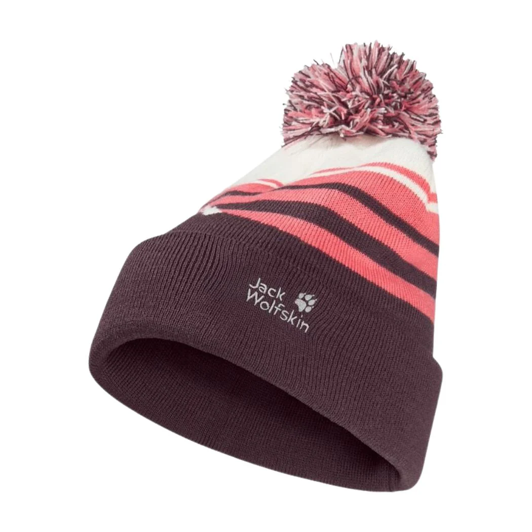 jack wolfskin Stripy Pompom Kids Beanie